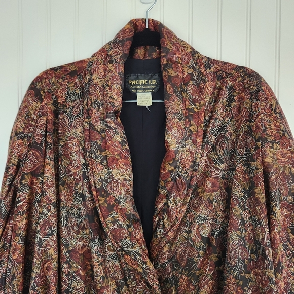 Vintage Pacific I.D. Floral Puffer Button Front Blazer Jacket OS - Picture 2 of 7